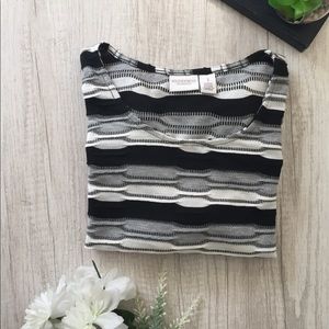 Weekends by Chico's 3/4 Sleeve Striped Top